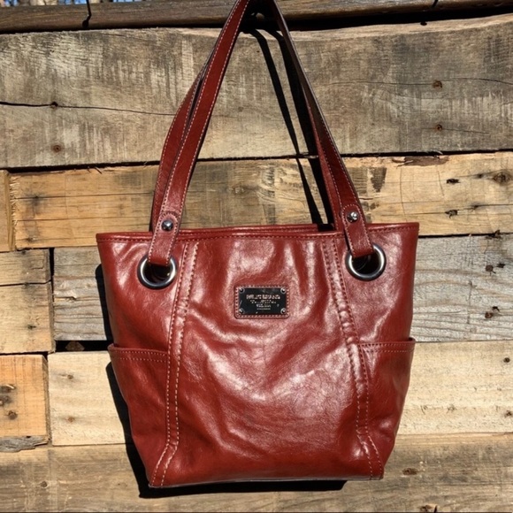 VTG RELIC Rust-Colored Vegan Leather Pocket Hobo Bag - Picture 2 of 13